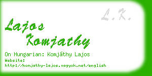 lajos komjathy business card