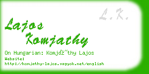 lajos komjathy business card